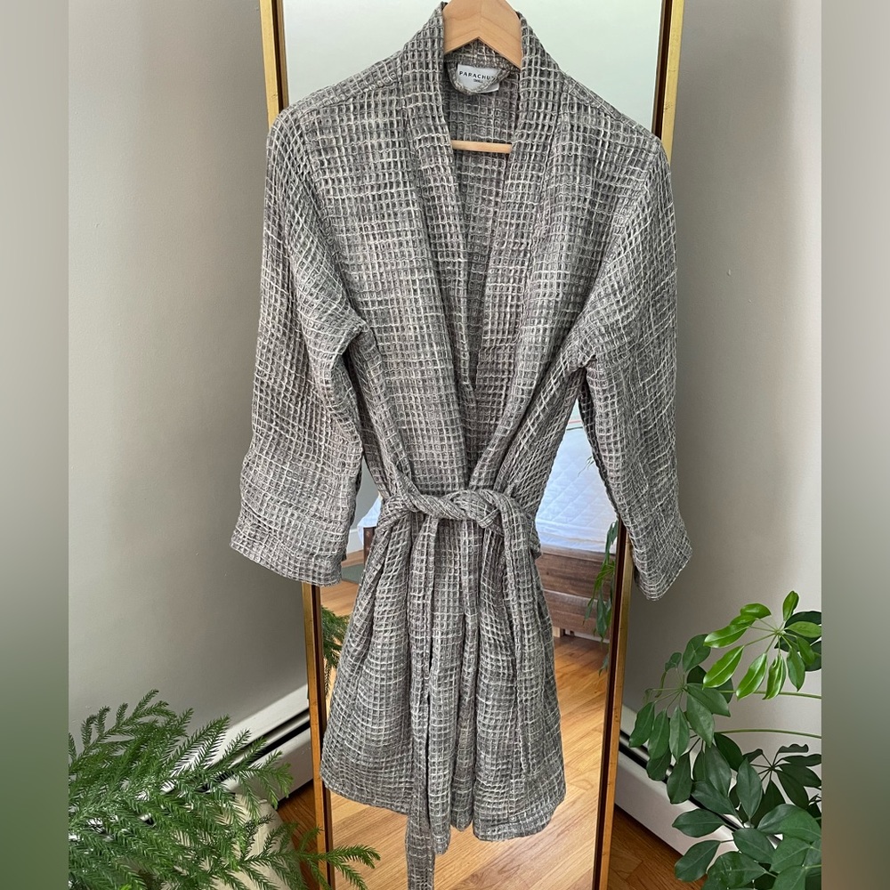 Parachute waffle robe, grey, small